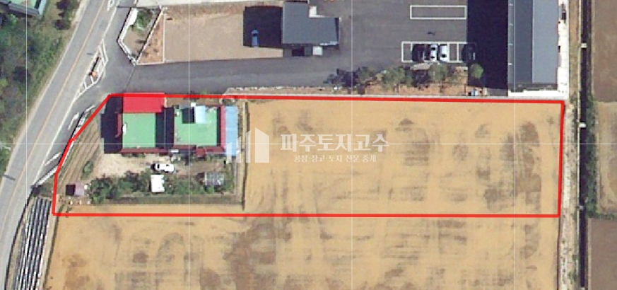 경기 파주시 파주읍 백석리 백석리 2차선변 생산관리 대지 답 1051평 창고 근생부지 매매 매물번호 10524 사진 1