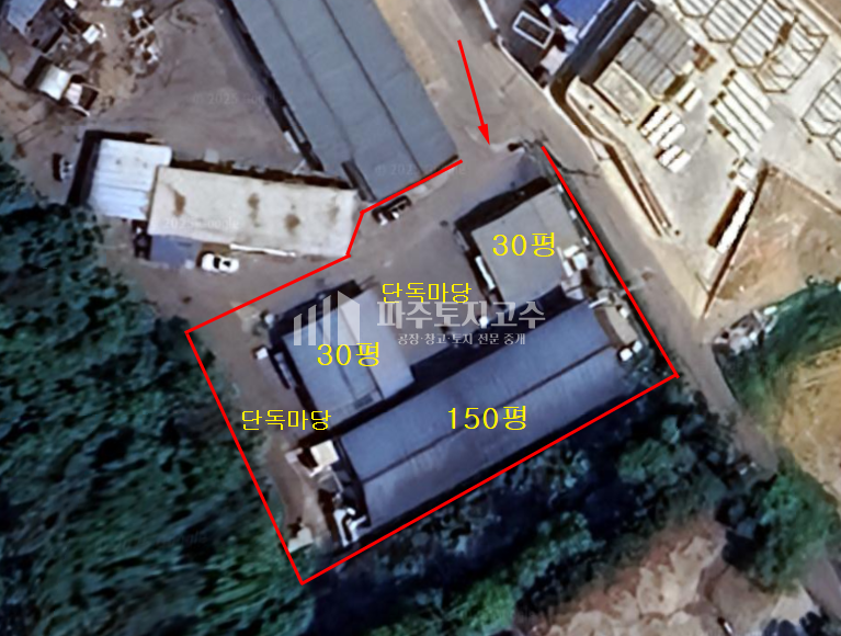 경기 파주시 파주읍 백석리 파주읍 공장 209평 층고7 전력250kw 하수직관 사무실 숙소 민원무 단독마당 월세 매물번호 11133 사진 2